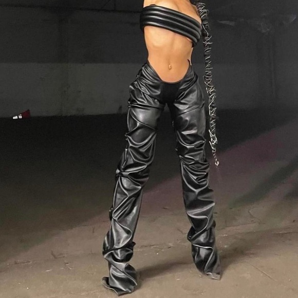 TLZ L’FEMME Black V Cut Panty Trousers - Picture 1 of 5